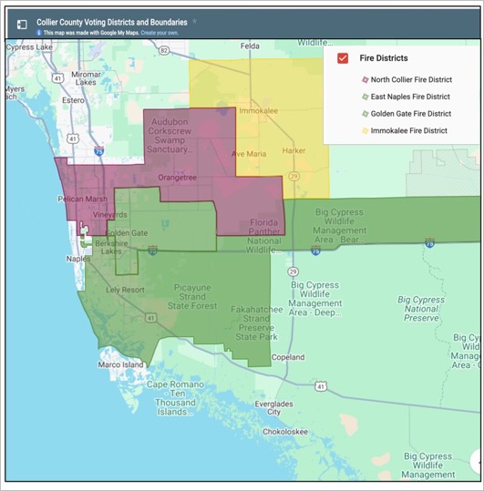 Unincorporated Collier County Fire Districts Map